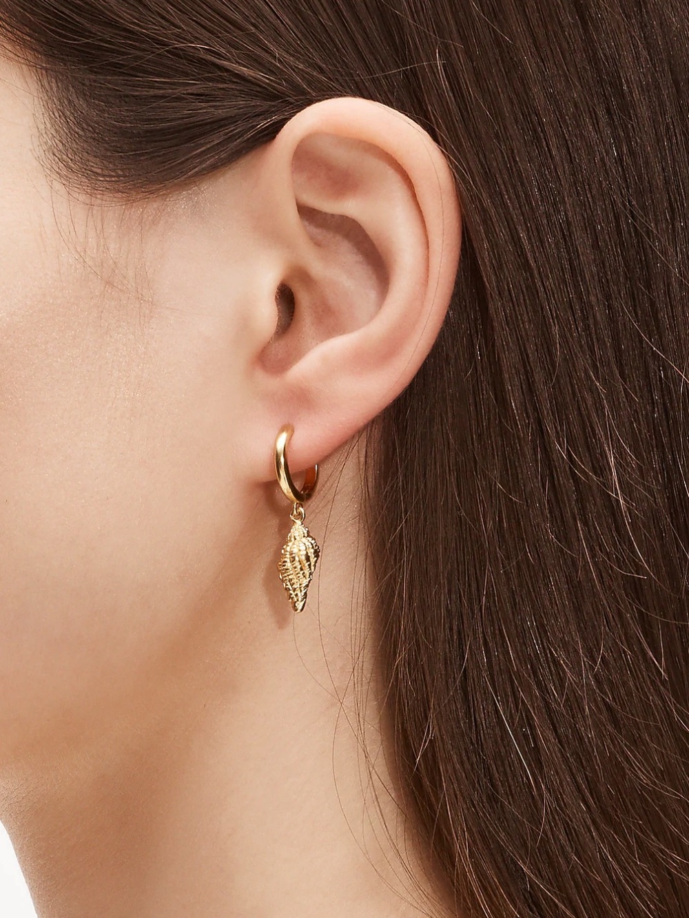 J. Crew Shell huggie hoop earrings
